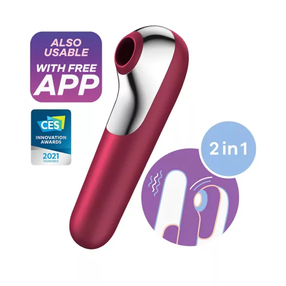 Satisfyer Dual Love - δονητής κλειτορίδας και κολπικός - έξυπνος - κόκκινο