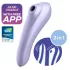 Satisfyer Dual Pleasure - δονητής 2 σε 1 με παλμούς αέρα - μωβ - bluetooth