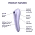 Satisfyer Dual Pleasure - δονητής 2 σε 1 με παλμούς αέρα - μωβ - bluetooth