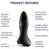Satisfyer Rotator Plug 1 - Μαύρος Δονητής Πρωκτού με Πέρλες