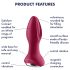 Satisfyer Rotator Plug 2 - Επαναφορτιζόμενος, κυάνιδος δονητής (κόκκινο)