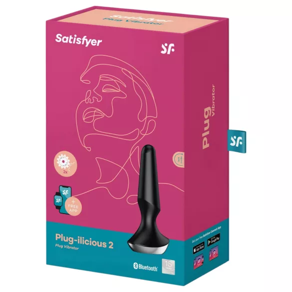 Satisfyer Plug-ilicious 2 - δονητής πρωκτού με έλεγχο μέσω εφαρμογής (μαύρος)