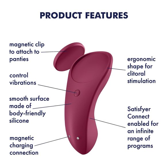 Satisfyer Sexy Secret - δονητής εσωρούχου με bluetooth - αδιάβροχος - κόκκινος