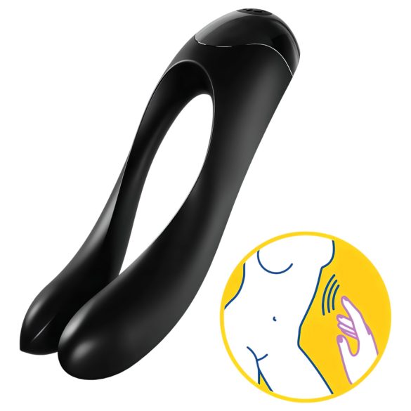 Συσκευή Satisfyer Candy Cane - Επαναφορτιζόμενος, Αδιάβροχος Διπλός Δονητής (Μαύρο)