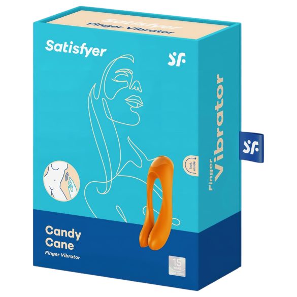 Satisfyer Candy Cane - δονητής δύο άκρων επαναφορτιζόμενος αδιάβροχος πορτοκαλί