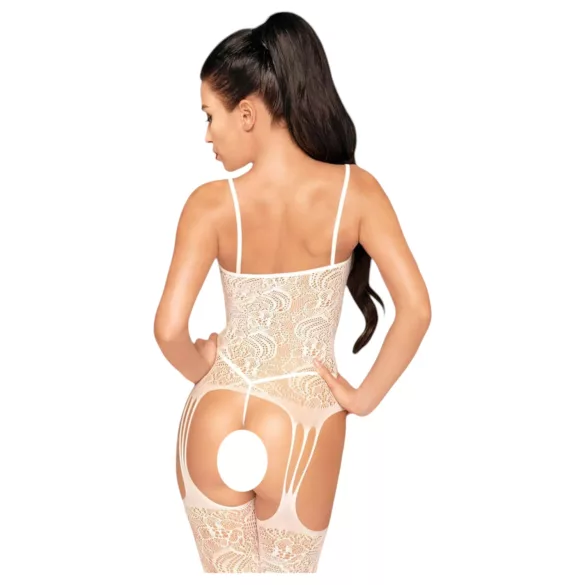 Penthouse - σετ εσώρουχα διχτυωτό με λουλούδια - λευκό - XL