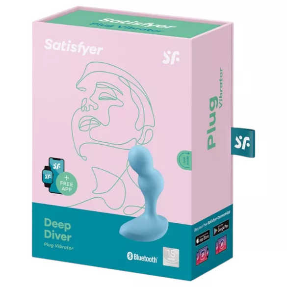 Satisfyer Deep Diver - δονητής πρωκτού με έλεγχο μέσω εφαρμογής (μπλε)