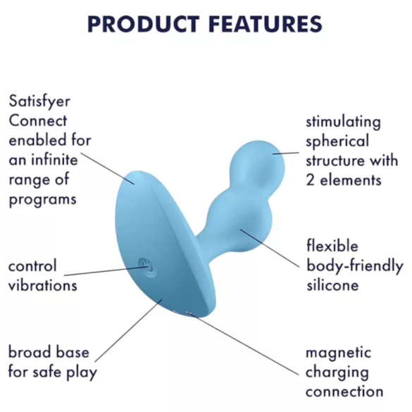 Satisfyer Deep Diver - δονητής πρωκτού με έλεγχο μέσω εφαρμογής (μπλε)