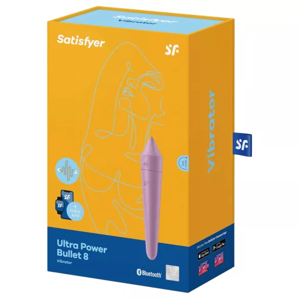 Satisfyer Ultra Power Bullet 8 - Δονητής με έλεγχο μέσω εφαρμογής (μοβ)