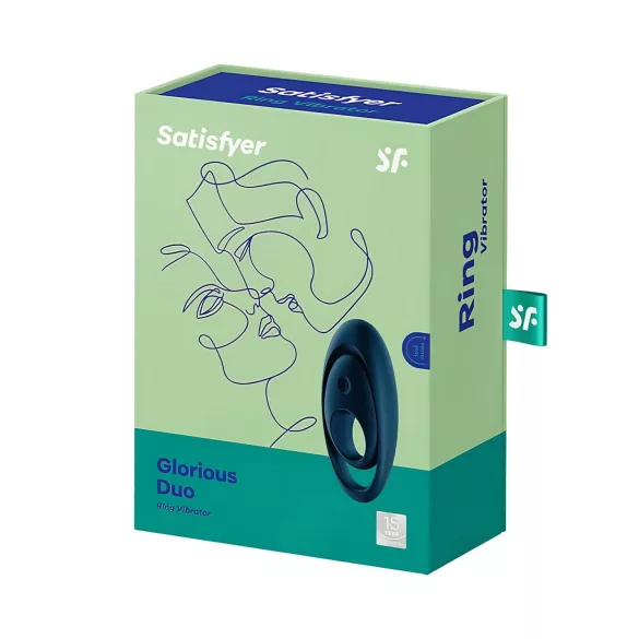Satisfyer Glorious Duo - δαχτυλίδι πέους με δόνηση - μπλε