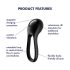 Satisfyer Majestic Duo - επαναφορτιζόμενο, αδιάβροχο δαχτυλίδι πέους (μαύρο)