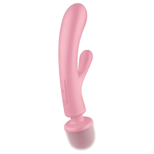 Satisfyer Triple Lover - δονητής σημείου G και μασάζ - ροζ