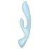 Satisfyer Triple Oh - επαναφορτιζόμενος δονητής με στέλεχος για κλειτορίδα (μπλε)