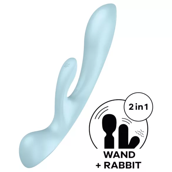 Satisfyer Triple Oh - δονητής με επαναφορτιζόμενη μπαταρία και βραχίονα κλειτορίδας (μπλε)