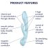 Satisfyer Triple Oh - επαναφορτιζόμενος δονητής με στέλεχος για κλειτορίδα (μπλε)