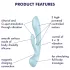 Satisfyer Triple Oh - δονητής με επαναφορτιζόμενη μπαταρία και βραχίονα κλειτορίδας (μπλε)
