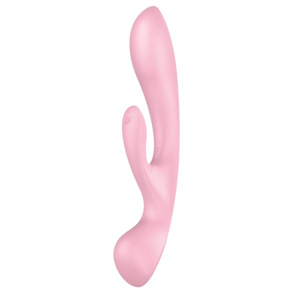Satisfyer Triple Oh - επαναφορτιζόμενος διεγερτής με βραχίονα (ροζ)