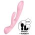 Satisfyer Triple Oh - επαναφορτιζόμενος διεγερτής με βραχίονα (ροζ)