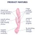 Satisfyer Triple Oh - επαναφορτιζόμενος διεγερτής με βραχίονα (ροζ)