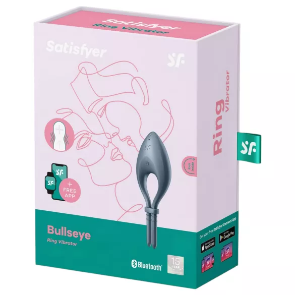 Satisfyer Bullseye - δαχτυλίδι πέους με δόνηση - smart λειτουργία - γκρι