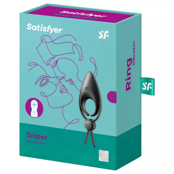 Satisfyer Sniper - δαχτυλίδι πέους με δόνηση επαναφορτιζόμενο - μαύρο