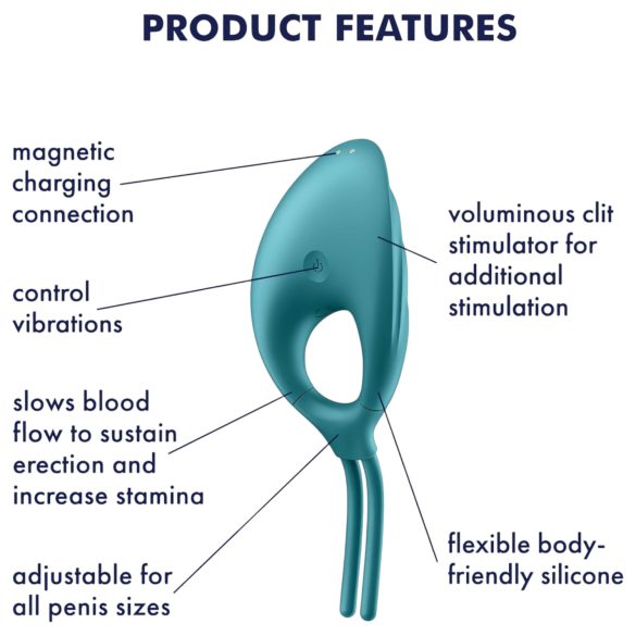 Satisfyer Swordsman - δονητικό δαχτυλίδι πέους επαναφορτιζόμενο - πράσινο