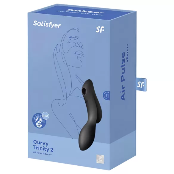 Satisfyer Curvy Trinity 2 - δονητής 2 σε 1 με κυματιστή αίσθηση αέρα (μαύρος)