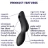 Satisfyer Curvy Trinity 2 - δονητής 2 σε 1 με κυματιστή αίσθηση αέρα (μαύρος)