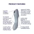 Satisfyer Curvy Trinity 3 - γυναικείος δονητής με αναρρόφηση 2σε1 - γκρι
