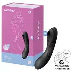   Satisfyer Curvy Trinity 4 - δονητής 2-σε-1 με κύματα αέρα (μαύρος)