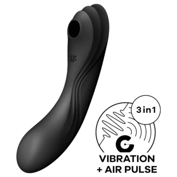 Satisfyer Curvy Trinity 4 - δονητής 2-σε-1 με κύματα αέρα (μαύρος)