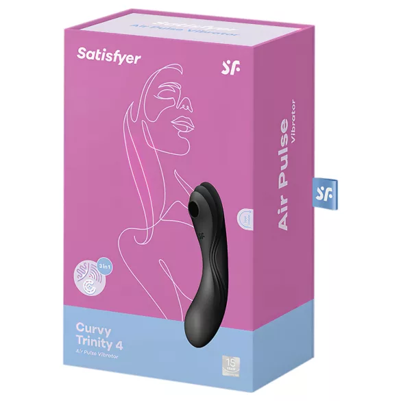 Satisfyer Curvy Trinity 4 - δονητής 2-σε-1 με κύματα αέρα (μαύρος)