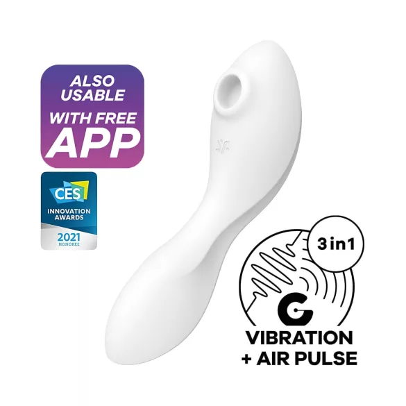 Satisfyer Curvy Trinity 5+ - Δονητής 2 σε 1 με έλεγχο μέσω εφαρμογής (λευκό)