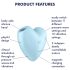 Satisfyer Cutie Heart - επαναφορτιζόμενος κλειτοριδικός διεγέρτης με κύματα αέρα (μπλε)