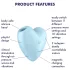 Satisfyer Cutie Heart - επαναφορτιζόμενο δονητή κλειτορίδας με κύματα αέρα (μπλε)