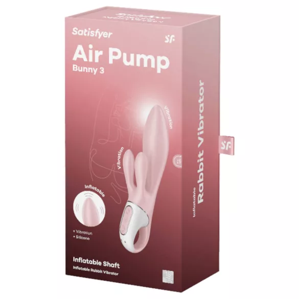 Satisfyer Air Pump Bunny 3 - δονητής με αντλία (ροζ)