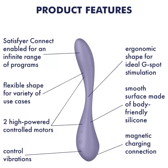 Satisfyer G-spot Flex 5 - Δονητής σημείου G με έλεγχο μέσω εφαρμογής (μοβ)