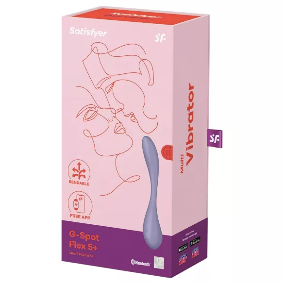 Satisfyer G-spot Flex 5 - Δονητής σημείου G με έλεγχο μέσω εφαρμογής (μοβ)
