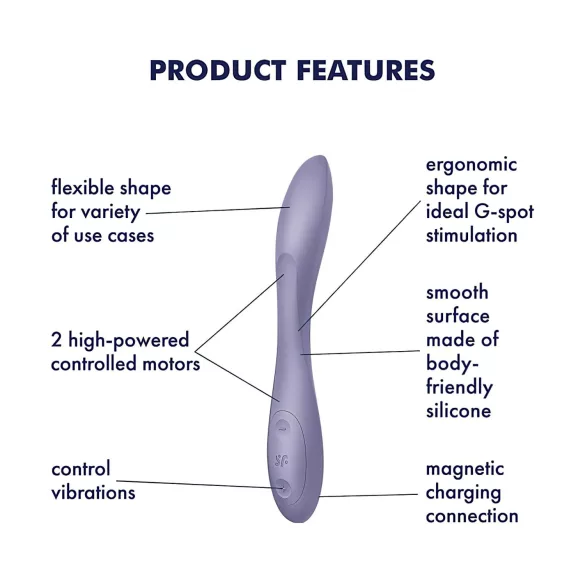 Satisfyer - δονητής σημείου G επαναφορτιζόμενος αδιάβροχος για γυναίκα βιολετί