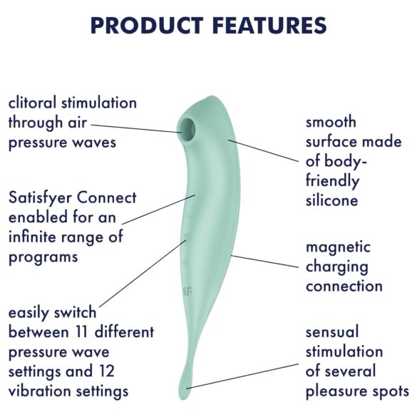 Satisfyer Twirling Pro - έξυπνο δονητής κλειτορίδας 2 σε 1 - μέντα