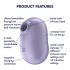 Satisfyer Pro To Go 2 - με μπαταρία, κλειτοριδικός διεγέρτης αέρα (βιολετί)