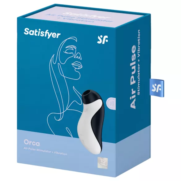 Satisfyer Orca - κλειτοριδικός διεγέρτης με κύματα αέρα - αδιάβροχος μαύρο λευκό