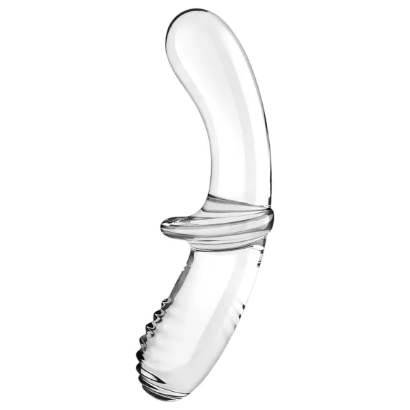 Satisfyer Double Crystal - διπλό γυάλινο δονητήρι - διαφανές