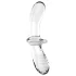Satisfyer Double Crystal - διπλό γυάλινο δονητήρι - διαφανές