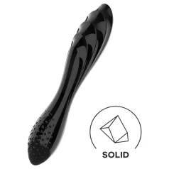   Satisfyer Dazzling Crystal 1 - διπλό γυάλινο δονητής - μαύρο