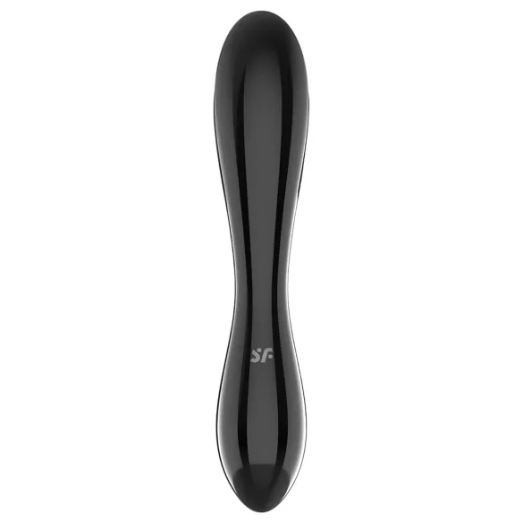 Satisfyer Dazzling Crystal 1 - διπλό γυάλινο δονητής - μαύρο