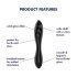 Satisfyer Διπλός Κρύσταλλος 1 - Διπλής Χρήσης Γυάλινο Δονητής (Μαύρο)