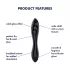 Satisfyer Dazzling Crystal 1 - διπλό γυάλινο δονητής - μαύρο