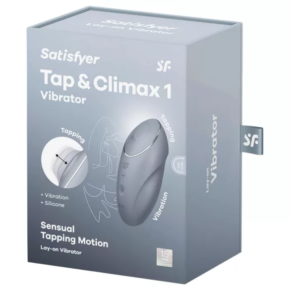 Satisfyer Tap & Climax 1 - γυναικείος δονητής κλειτορίδας 2 σε 1 - γκρι