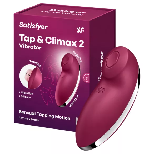 Satisfyer Tap & Climax 2 - 2 σε 1 διεγέρτης κλειτορίδας και δονητής (κόκκινο)